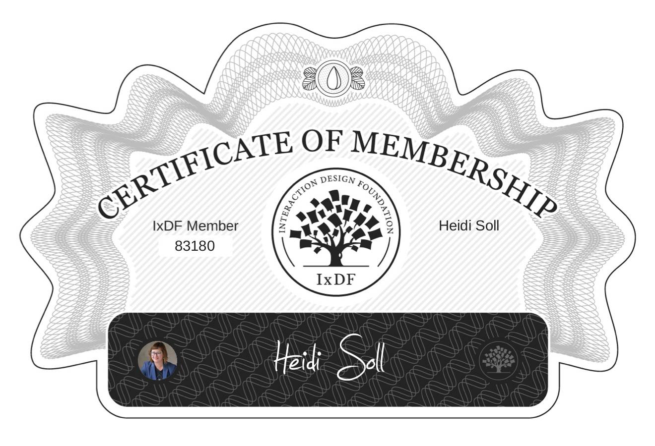 Certificate of Membership – Heidi Soll