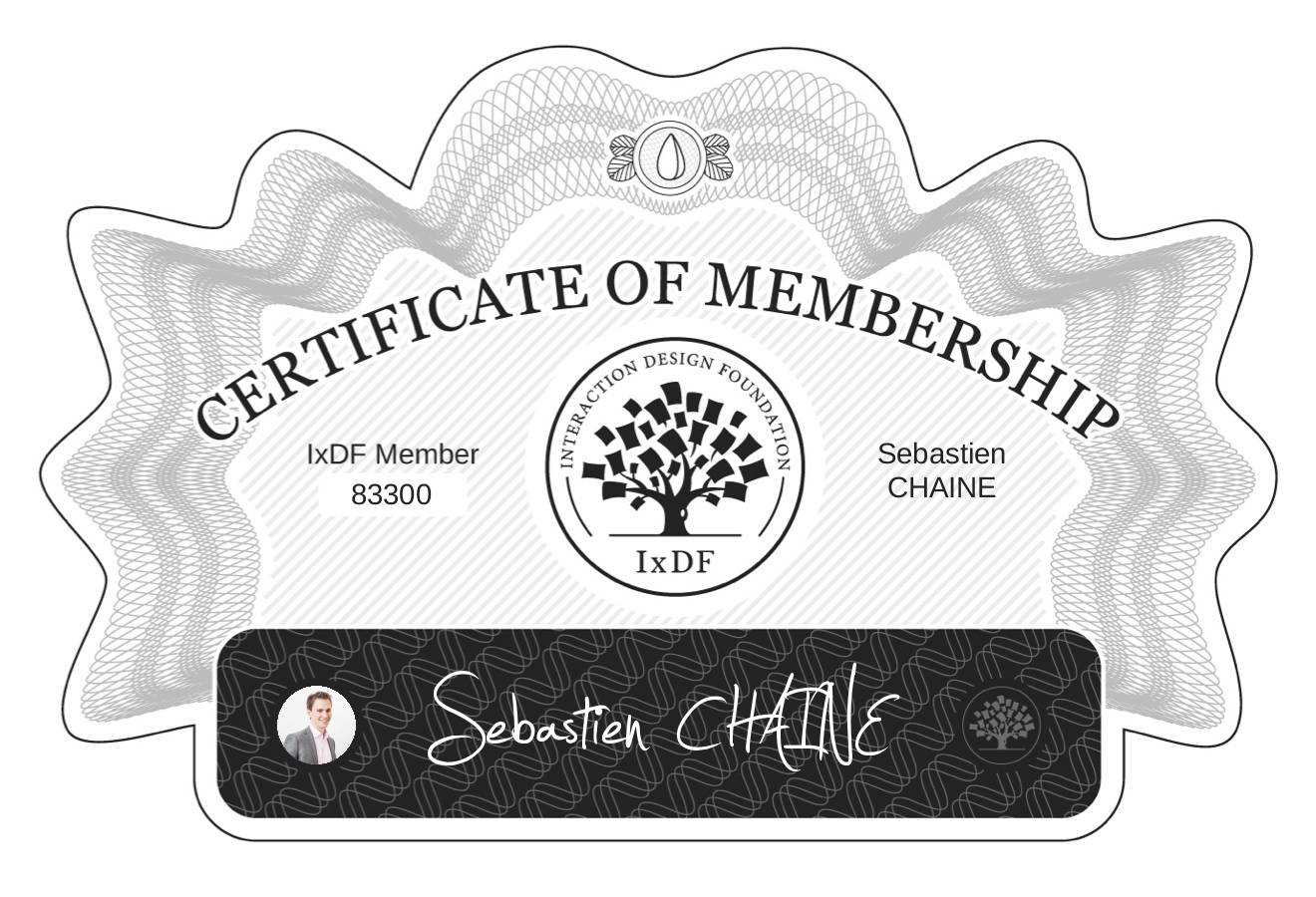 Certificate of Membership – Sébastien CHAINE
