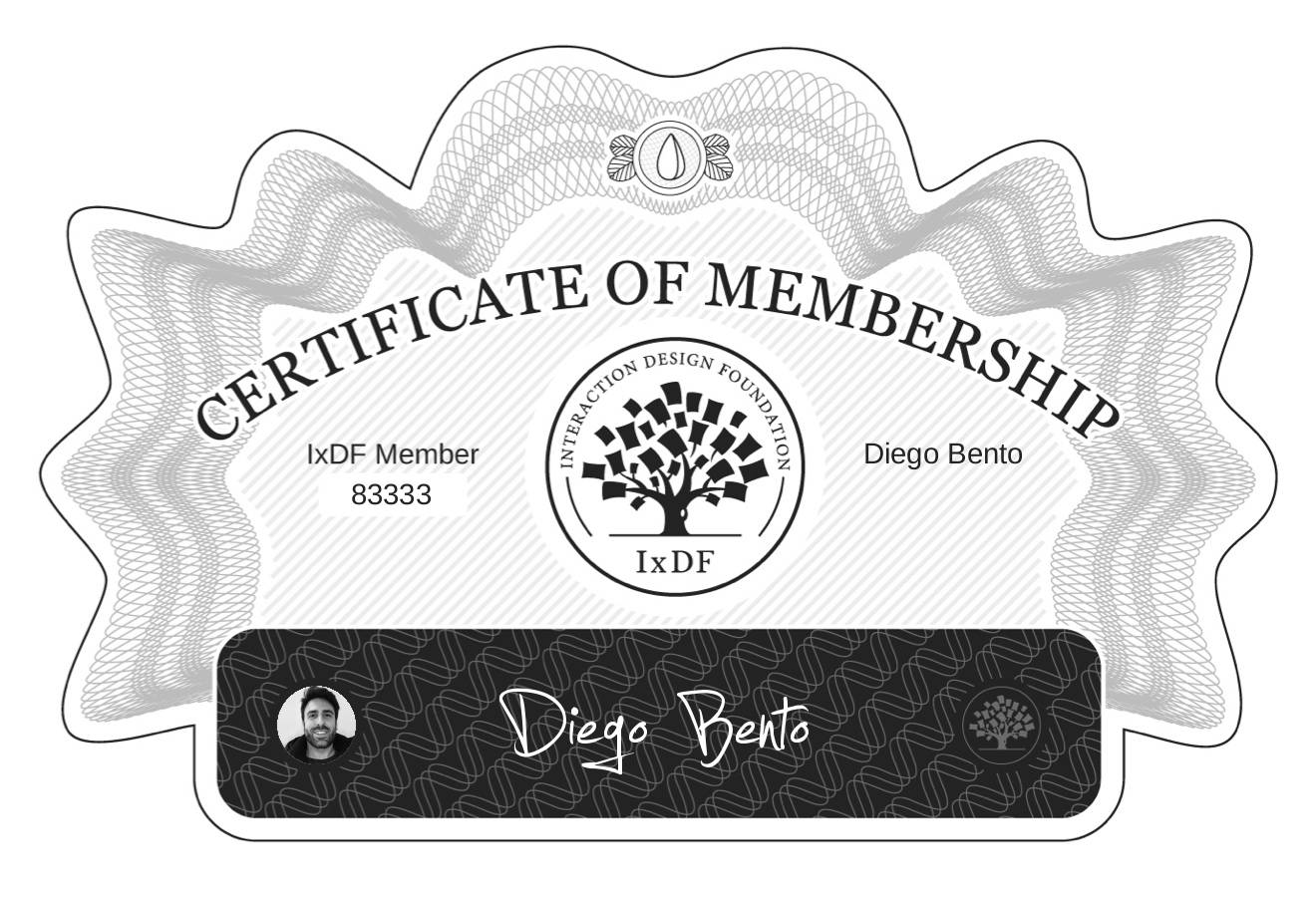 Certificate of Membership – Diego Bento