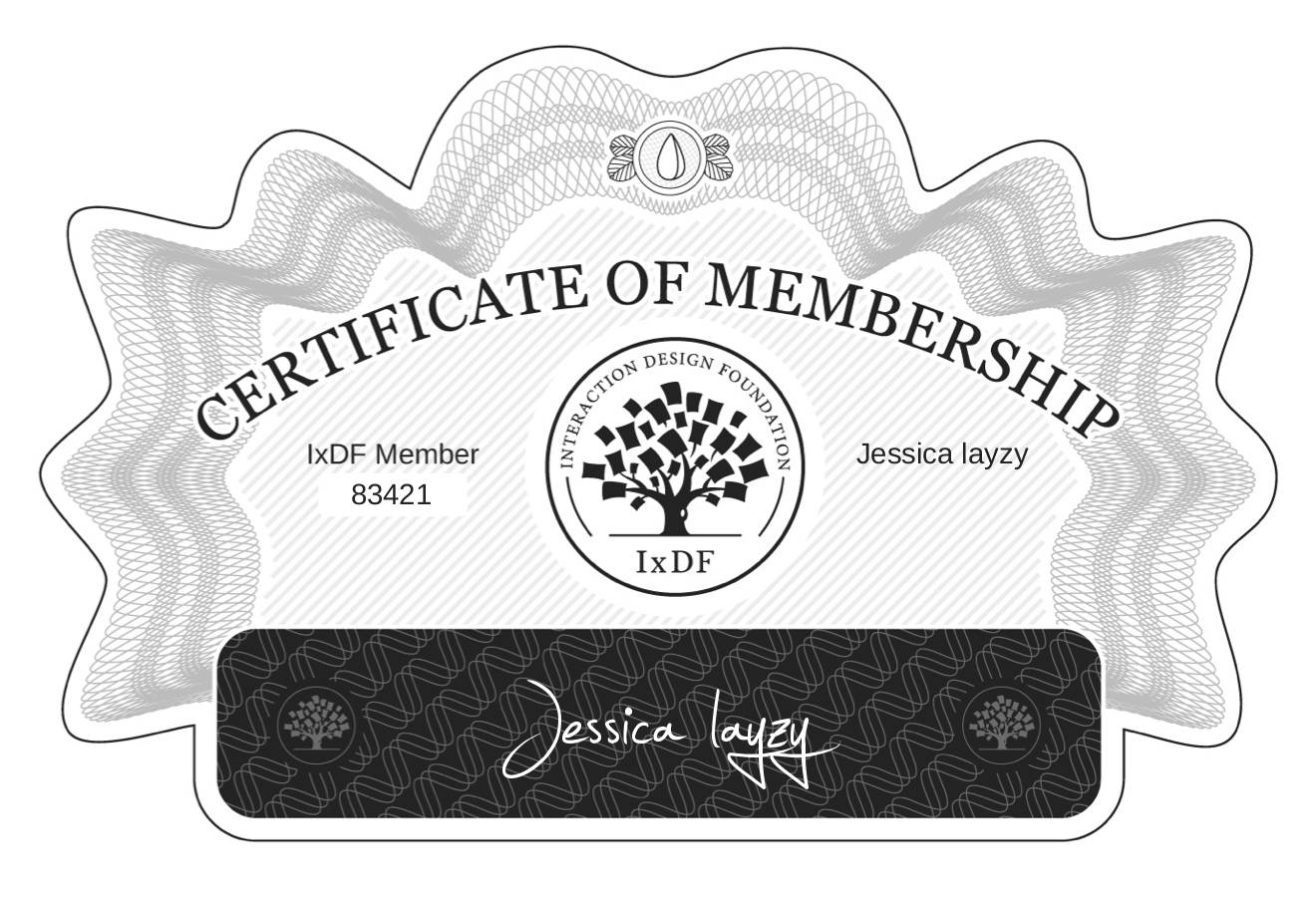 Certificate of Membership – Jessica layzy