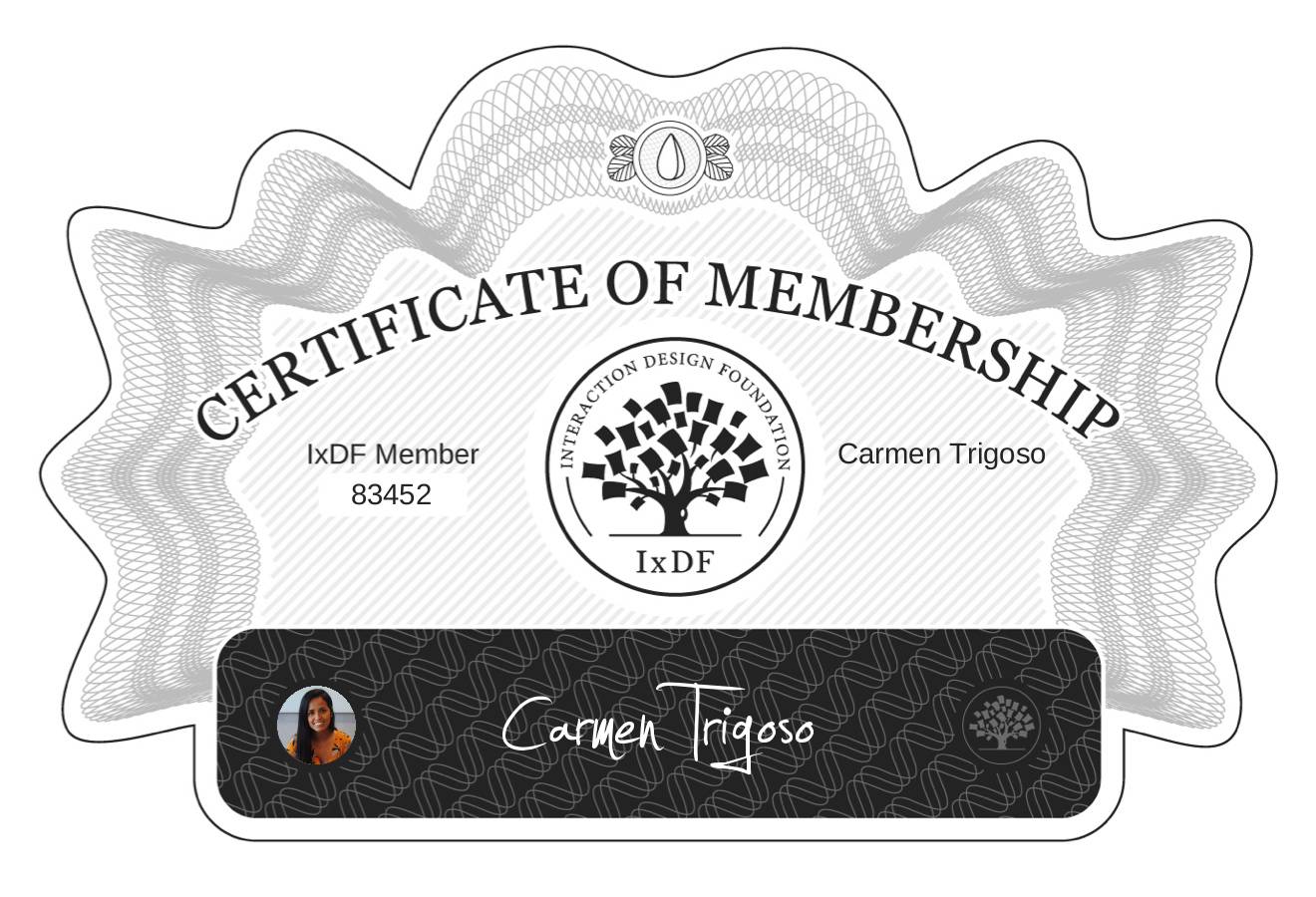 Certificate of Membership – Carmen Trigoso