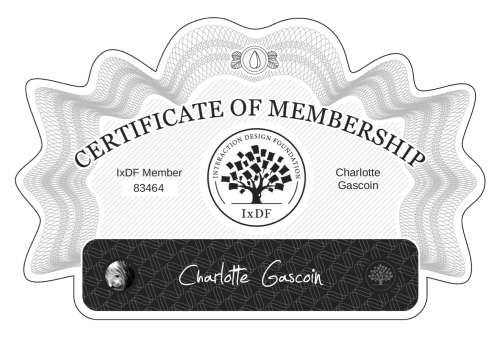 Certificate of Membership – Charlotte Gascoin