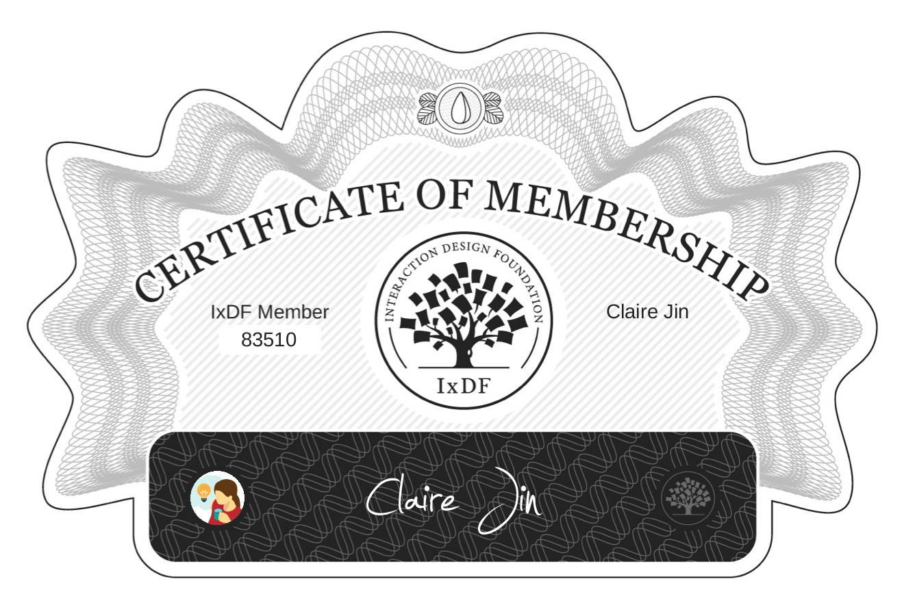 Certificate of Membership – Claire Jin