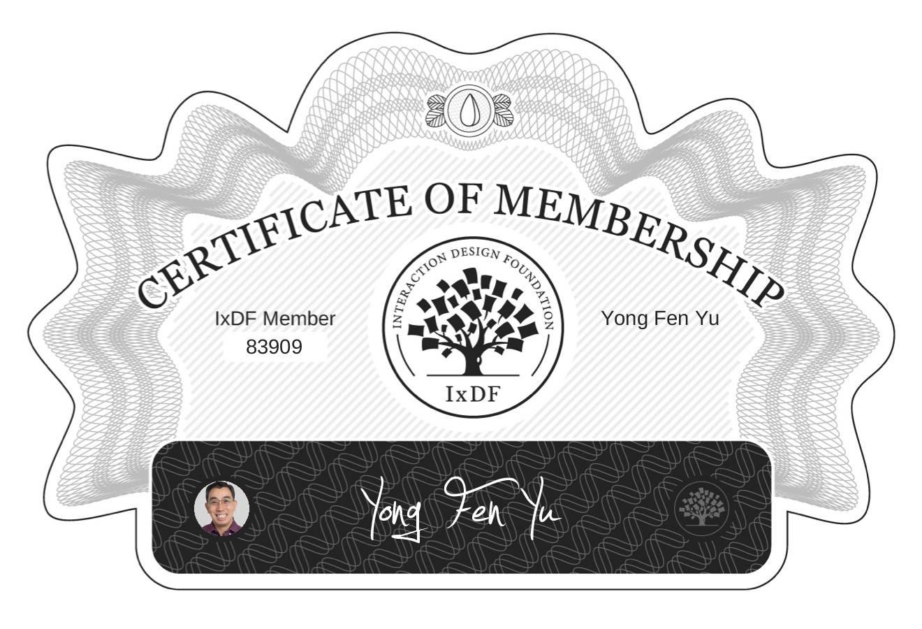 Certificate of Membership – Yong Fen Yu