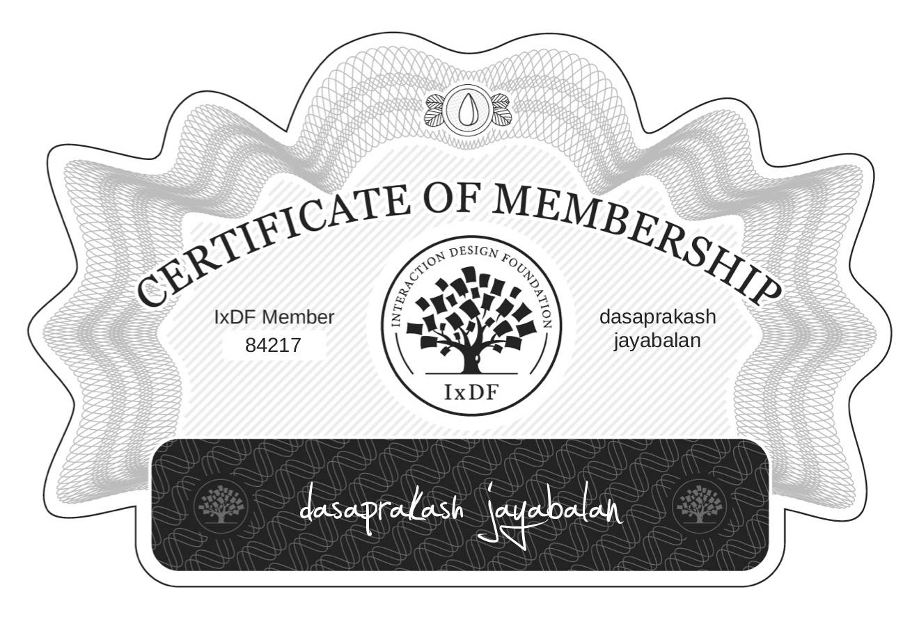 Certificate of Membership – dasaprakash jayabalan