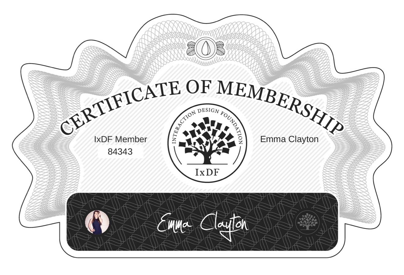 Certificate of Membership – Emma Clayton