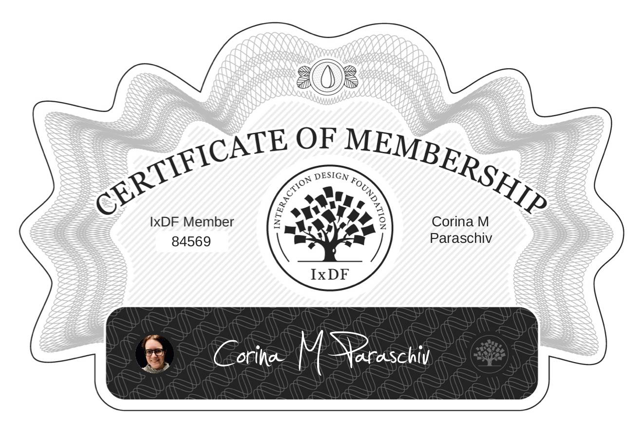 Certificate of Membership – Corina M Paraschiv