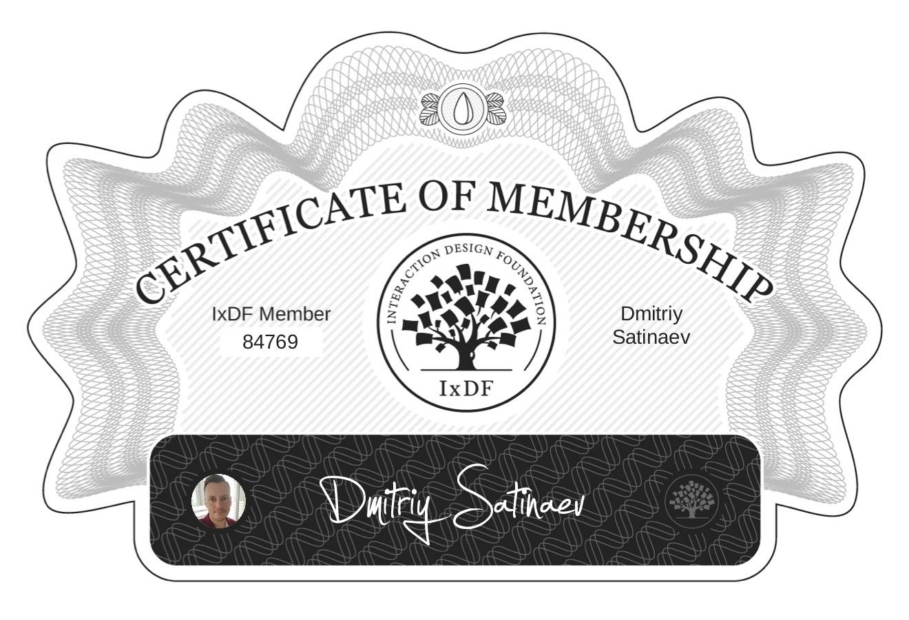 Certificate of Membership – Dmitriy Satinaev