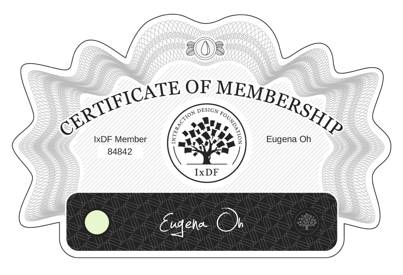 Certificate of Membership – Eugena Oh
