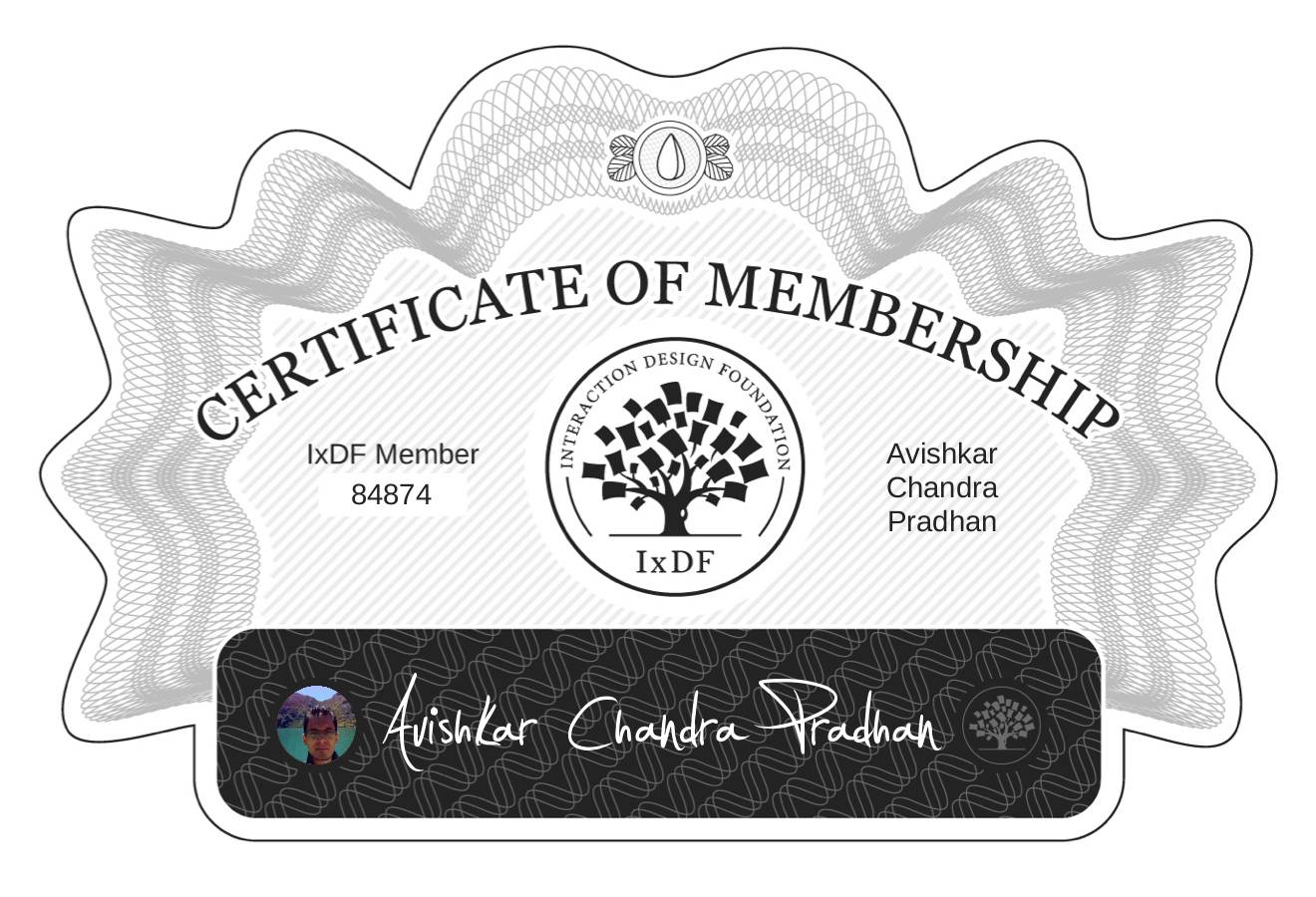 Certificate of Membership – Avishkar Chandra Pradhan