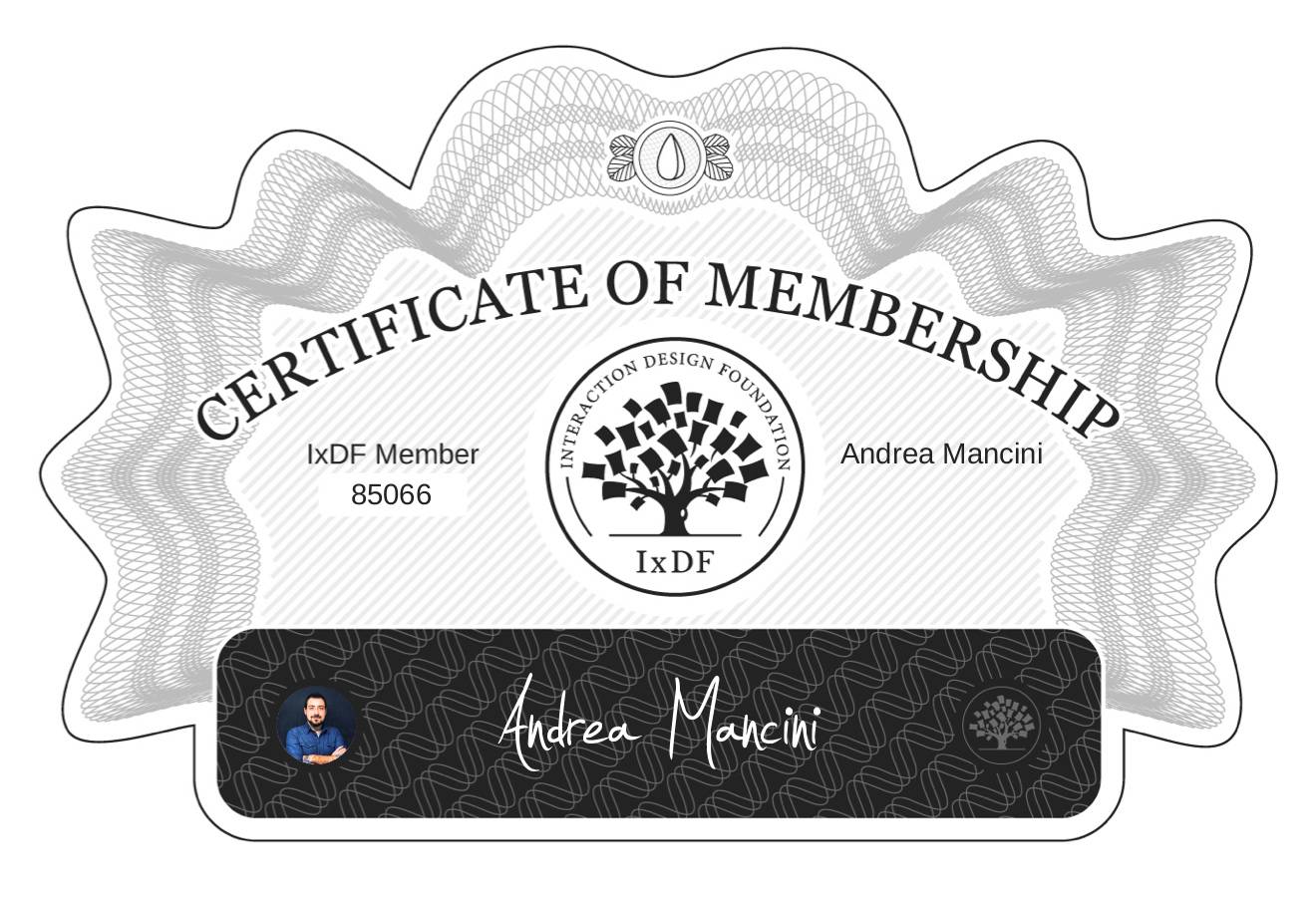 Certificate of Membership – Andrea Mancini