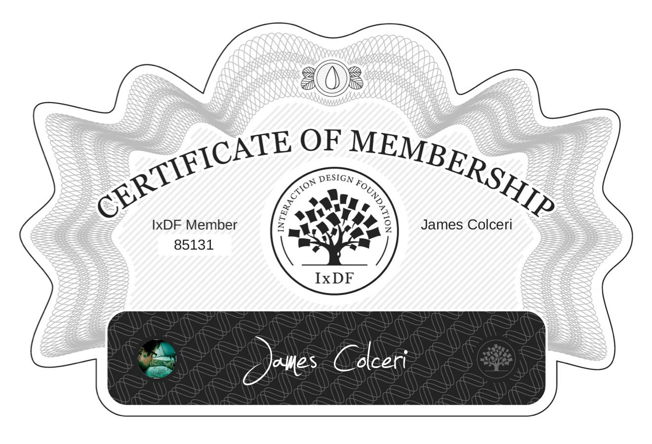 Certificate of Membership – James Colceri