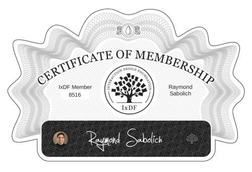 Certificate of Membership – Raymond Sabolich
