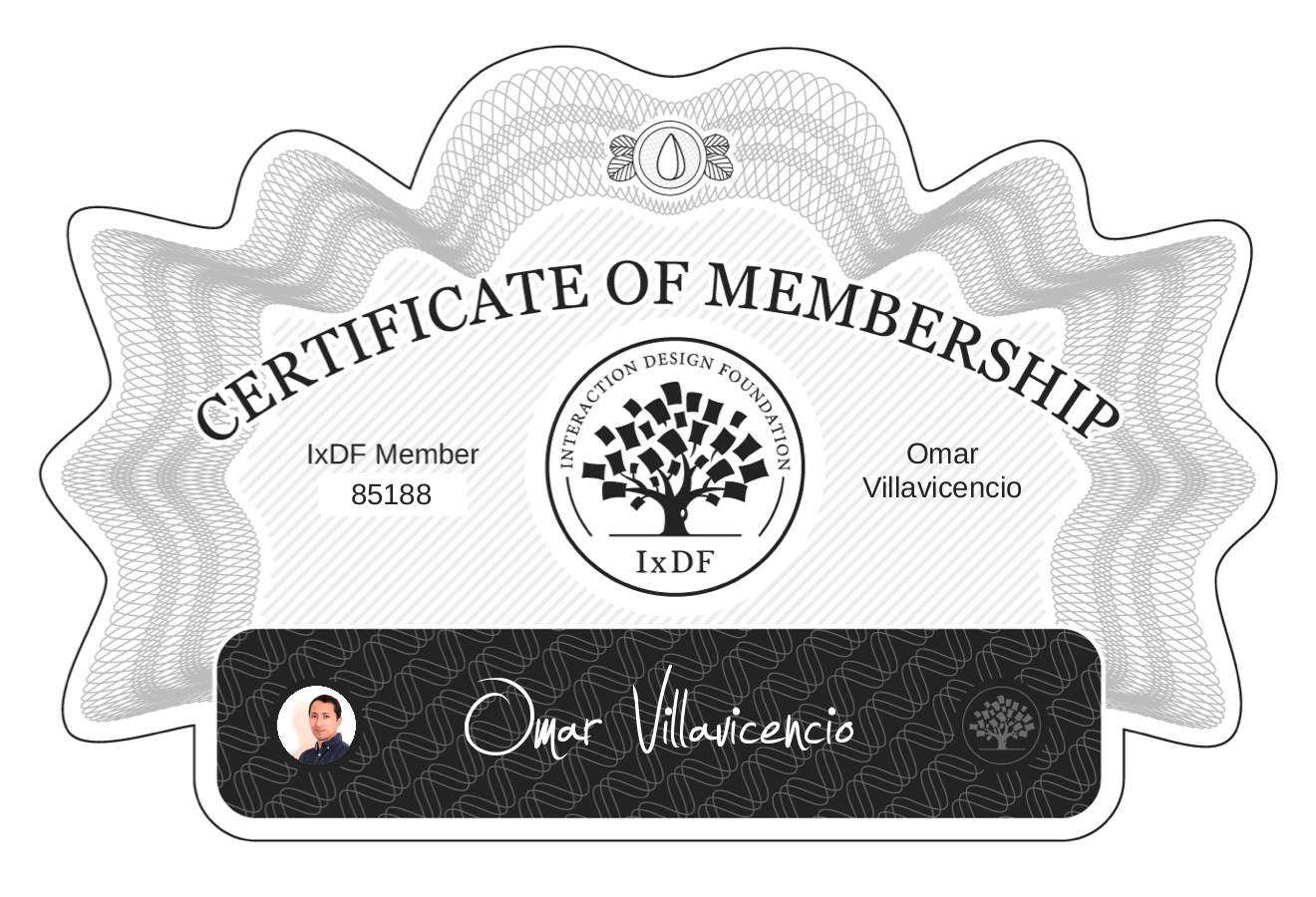 Certificate of Membership – Omar Villavicencio