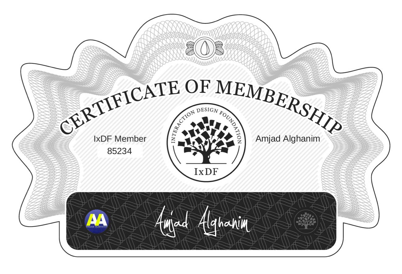 Certificate of Membership – Amjad Alghanim