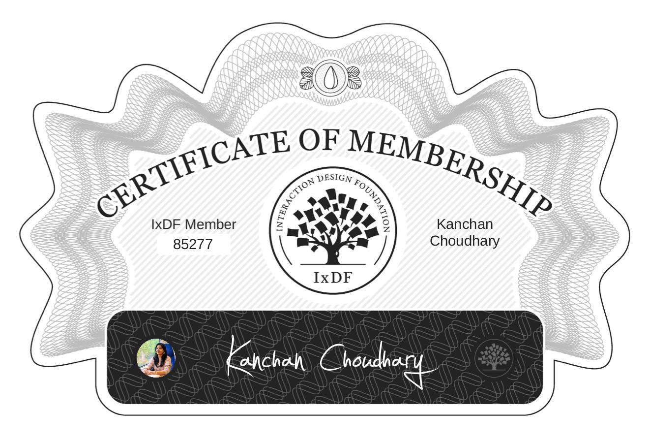 Certificate of Membership – Kanchan Choudhary