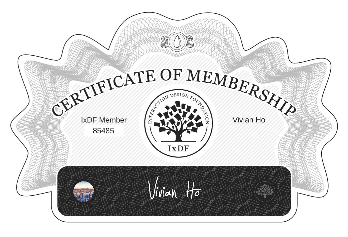 Certificate of Membership – Vivian Ho