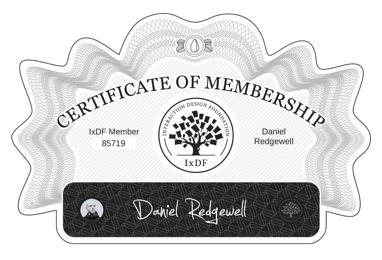 Certificate of Membership – Daniel Redgewell