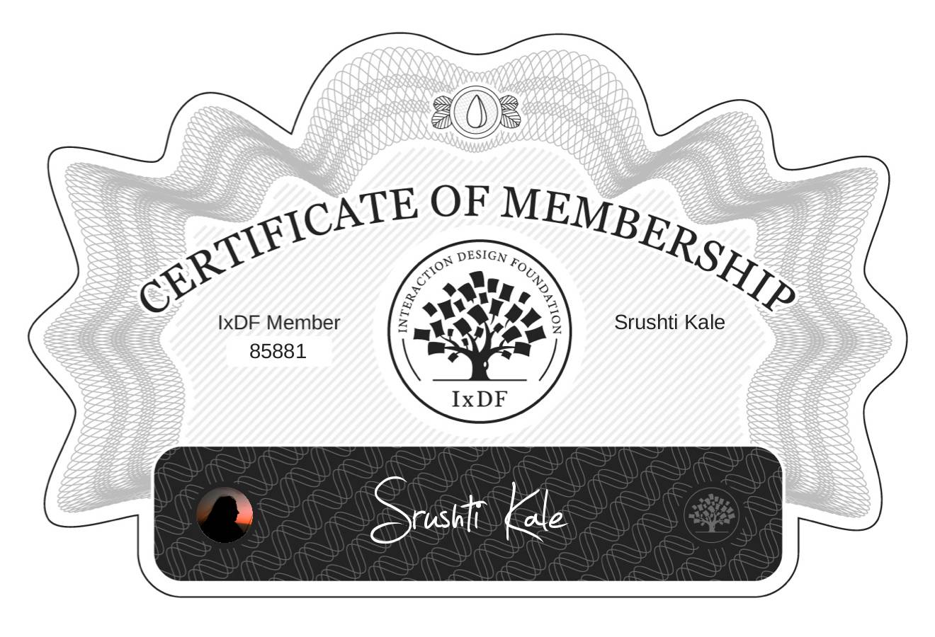 Certificate of Membership – Srushti Kale