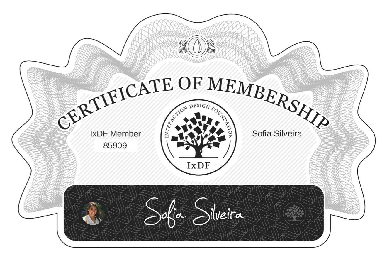 Certificate of Membership – Sofia Silveira