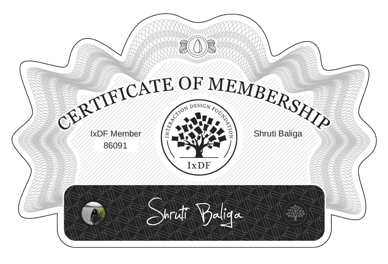 Certificate of Membership – Shruti Baliga
