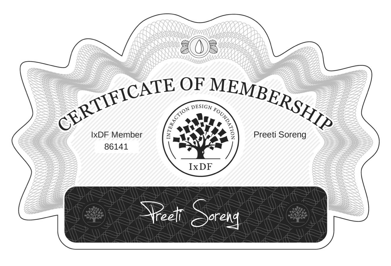 Certificate of Membership – Preeti Soreng
