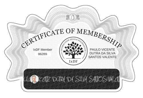Certificate of Membership – PAULO VICENTE DUTRA DA SILVA SANTOS VALENTE