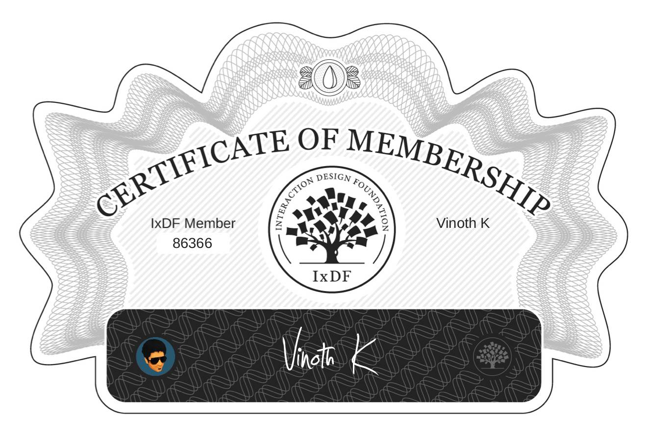 Certificate of Membership – Vinoth K