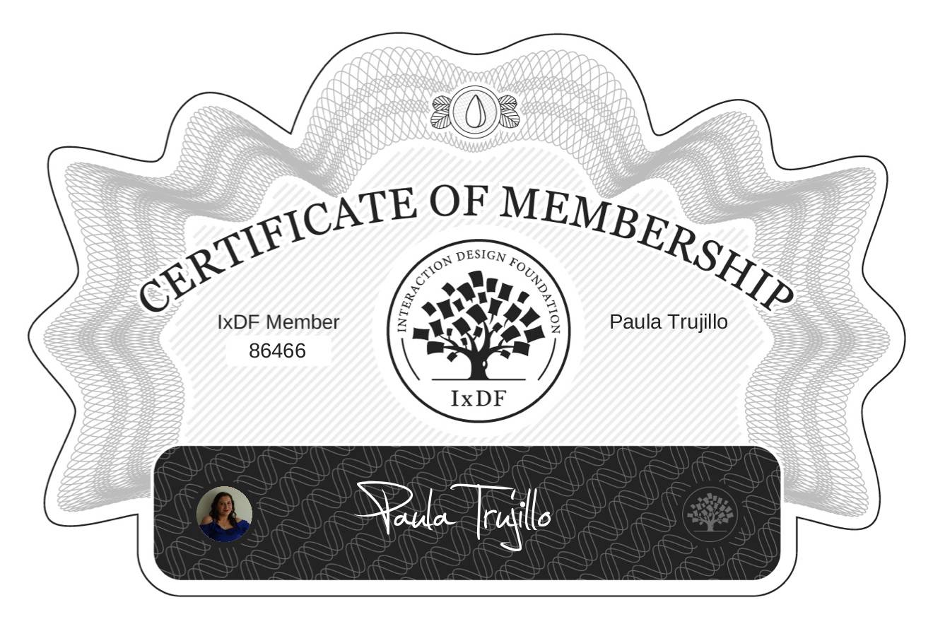 Certificate of Membership – Paula Trujillo