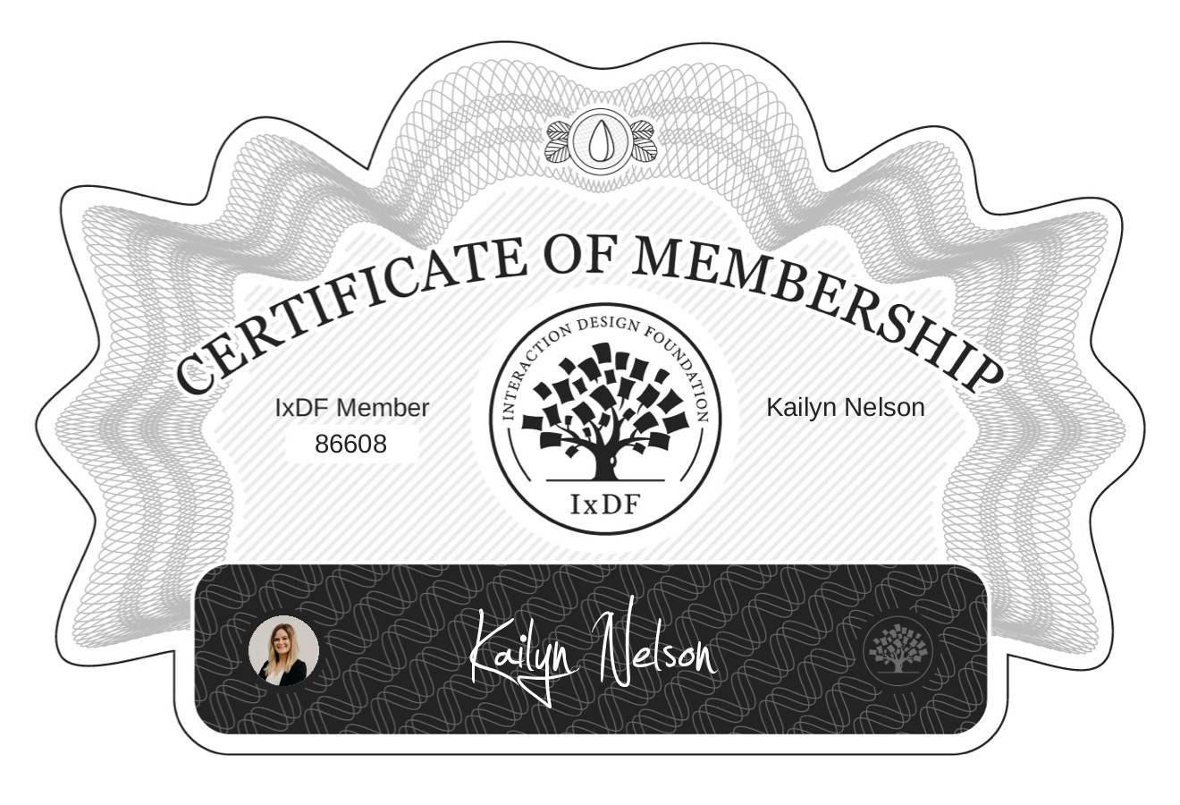 Certificate of Membership – Kailyn Nelson