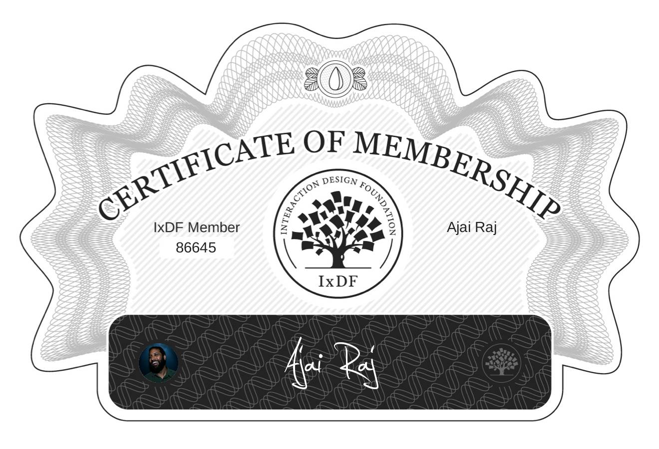 Certificate of Membership – Ajai Raj