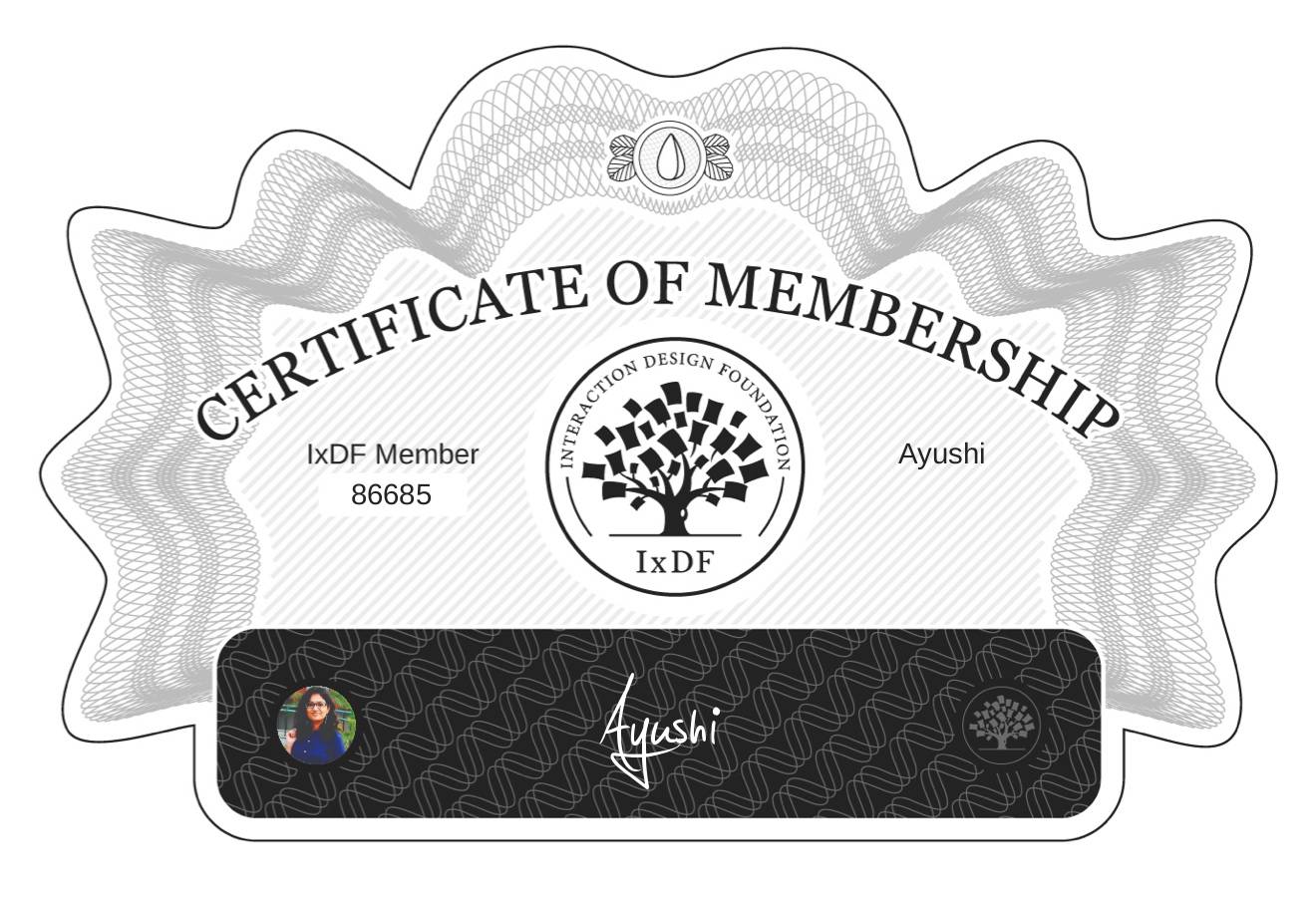 Certificate of Membership – Ayushi