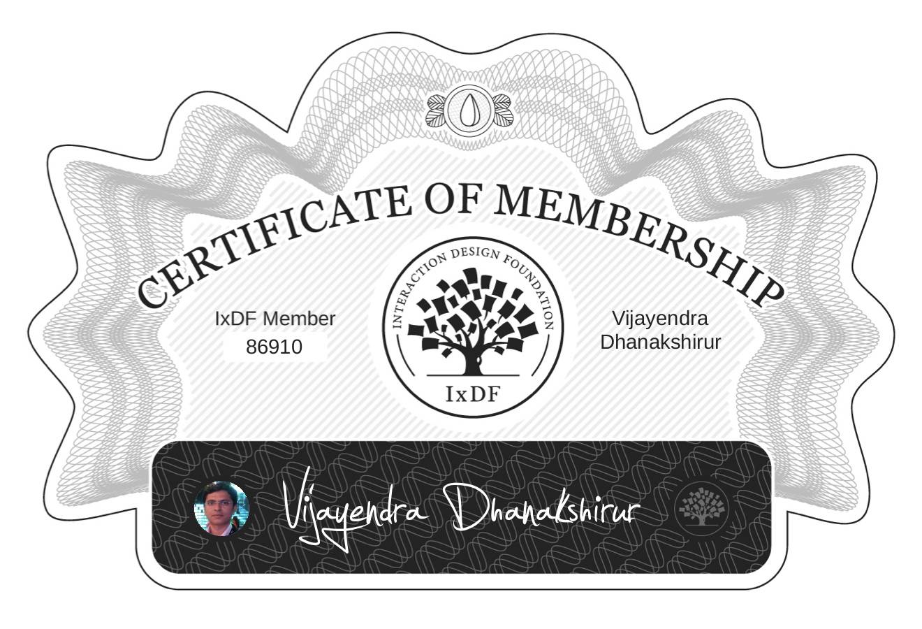 Certificate of Membership – Vijayendra Dhanakshirur