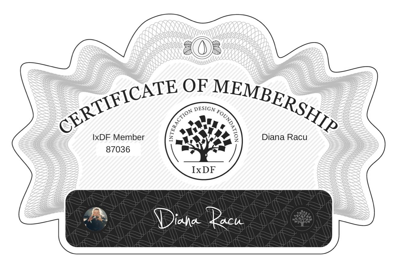 Certificate of Membership – Diana Racu