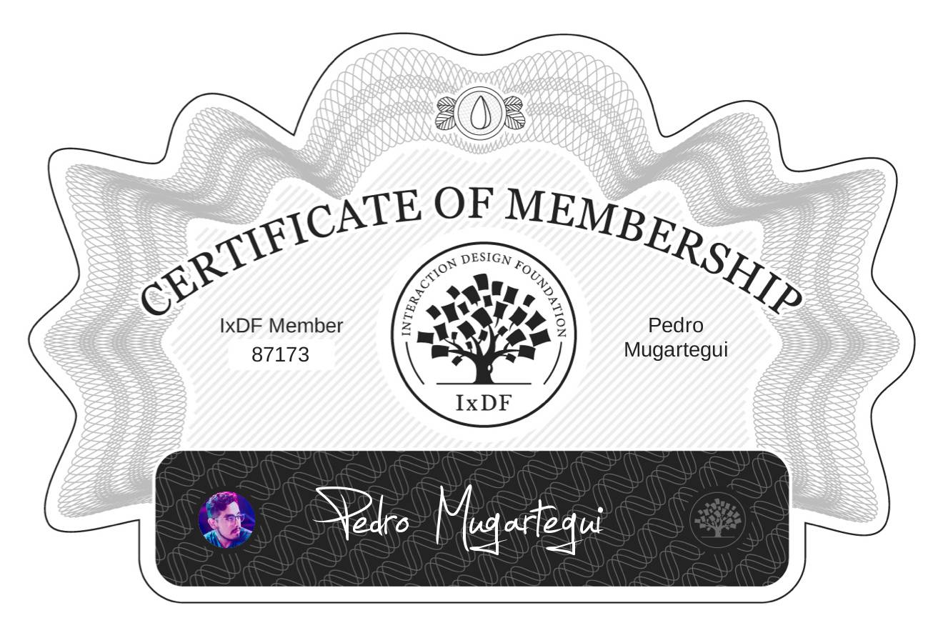 Certificate of Membership – Pedro Mugartegui