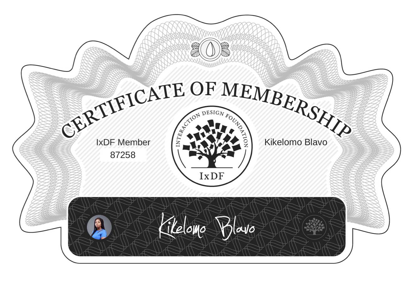 Certificate of Membership – Kikelomo Blavo
