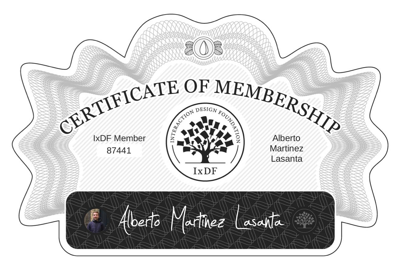 Certificate of Membership – Alberto Martinez Lasanta