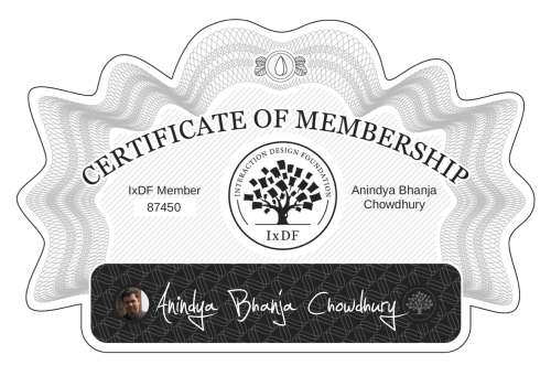 Certificate of Membership – Anindya Bhanja Chowdhury