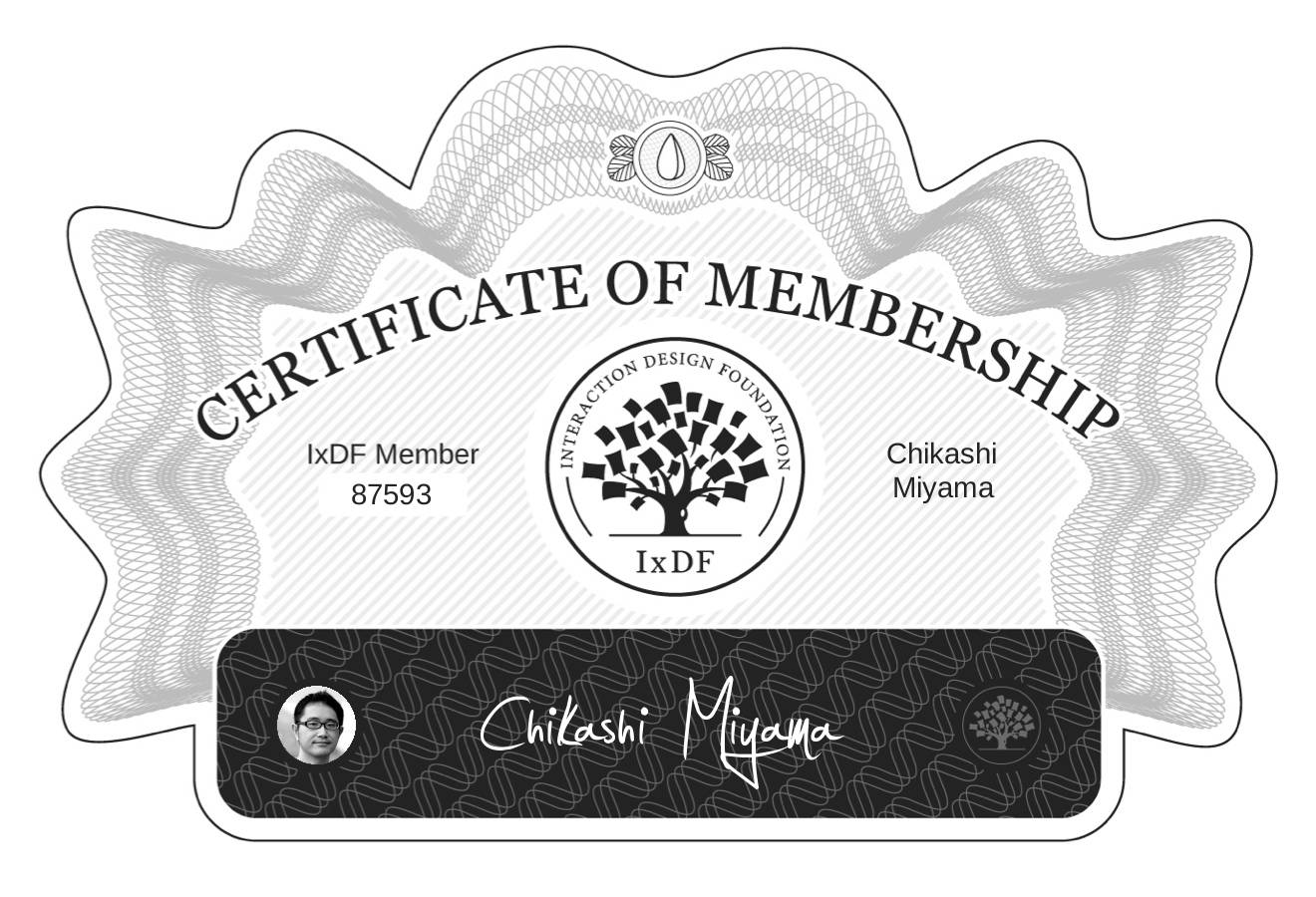 Certificate of Membership – Chikashi Miyama