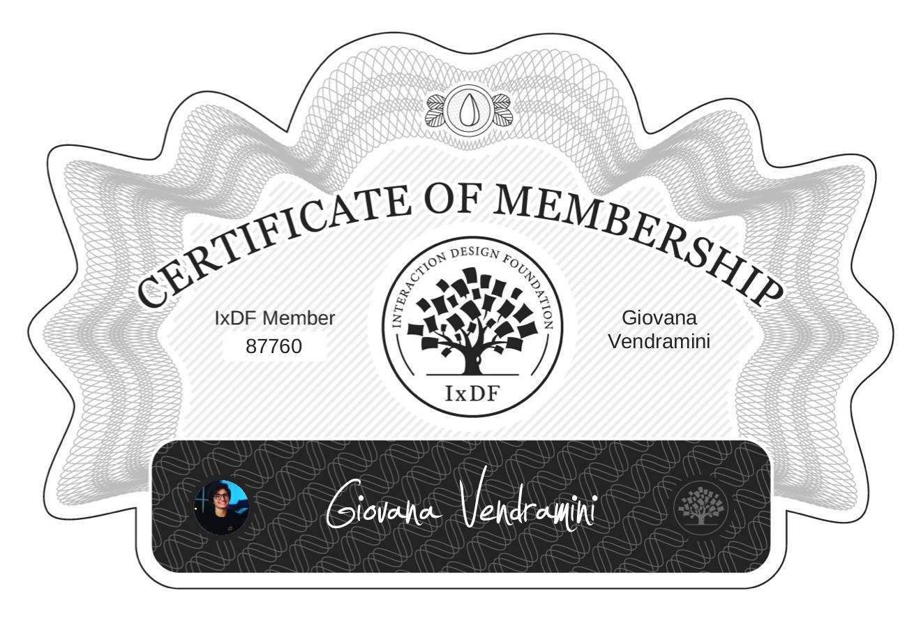Certificate of Membership – Giovana Vendramini