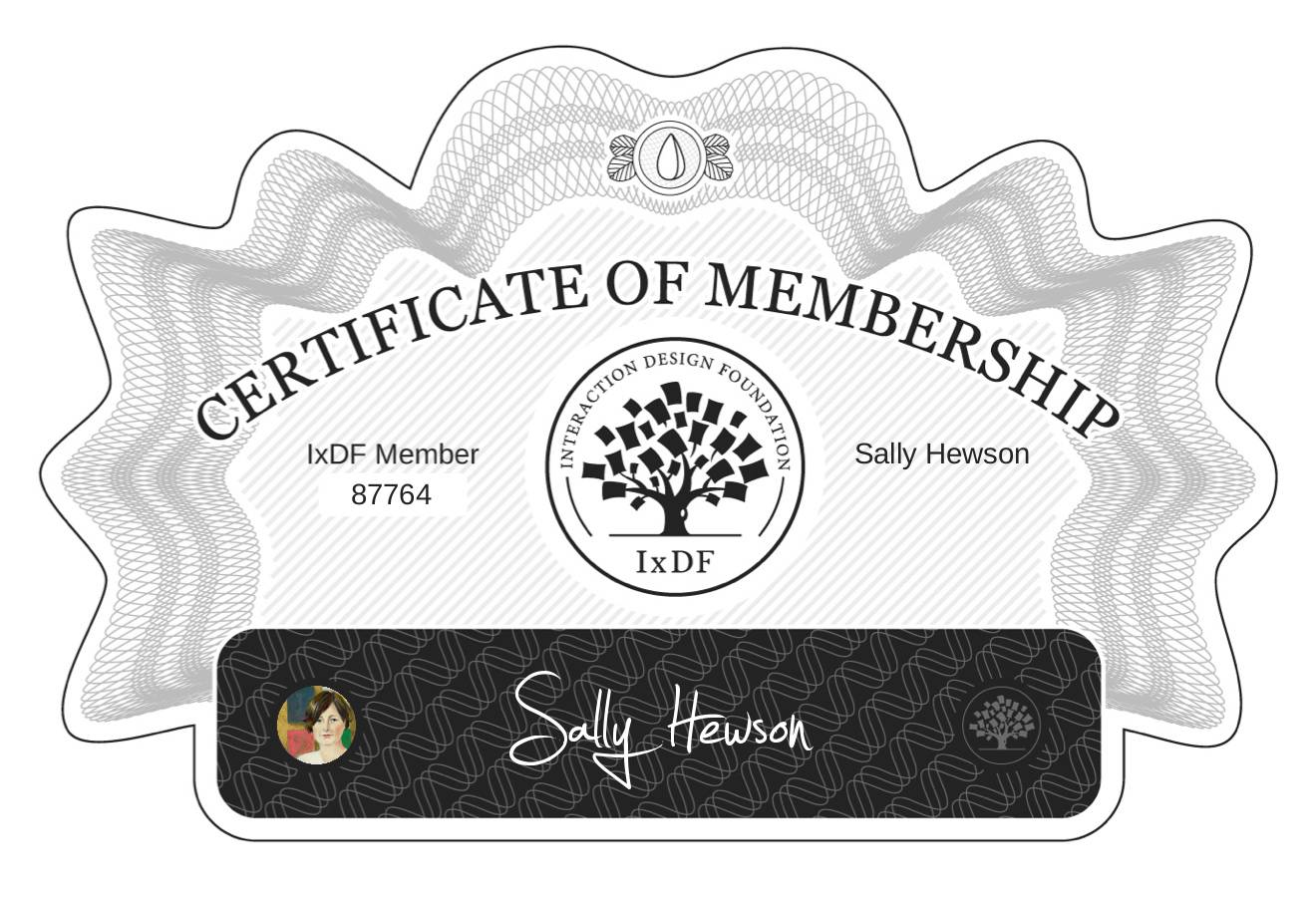 Certificate of Membership – Sally Hewson