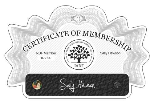 Certificate of Membership – Sally Hewson