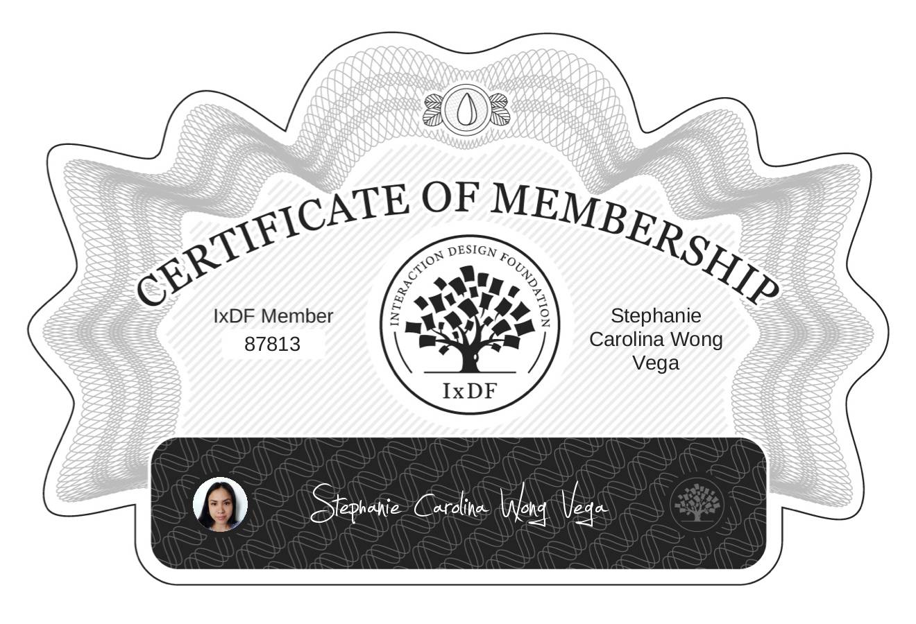 Certificate of Membership – Stephanie Carolina Wong Vega