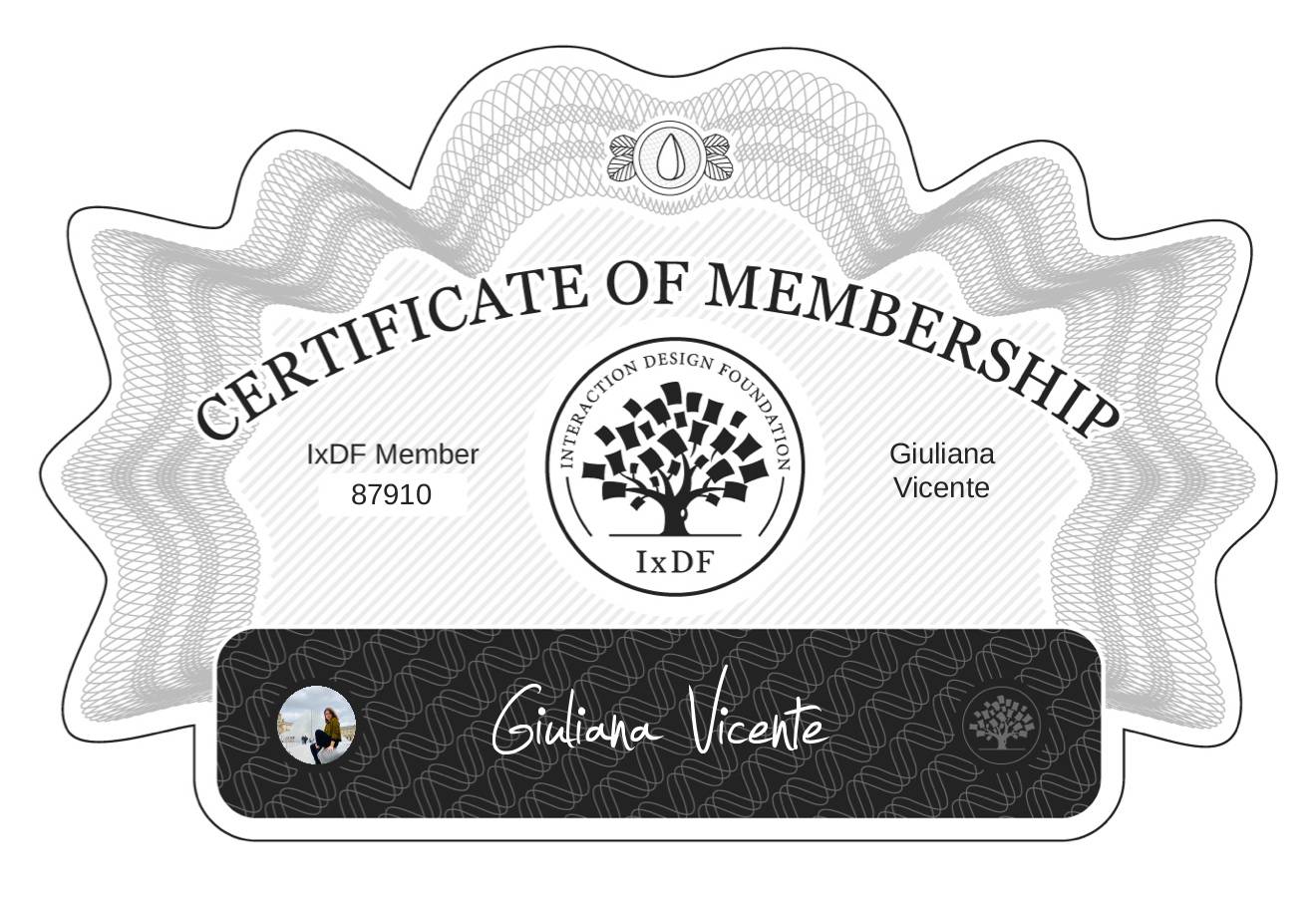 Certificate of Membership – Giuliana Vicente