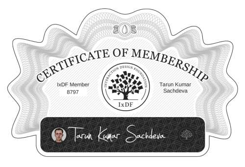Certificate of Membership – Tarun Kumar Sachdeva