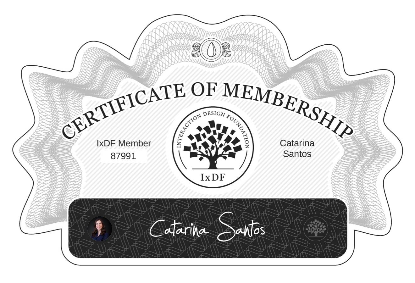 Certificate of Membership – Catarina Santos