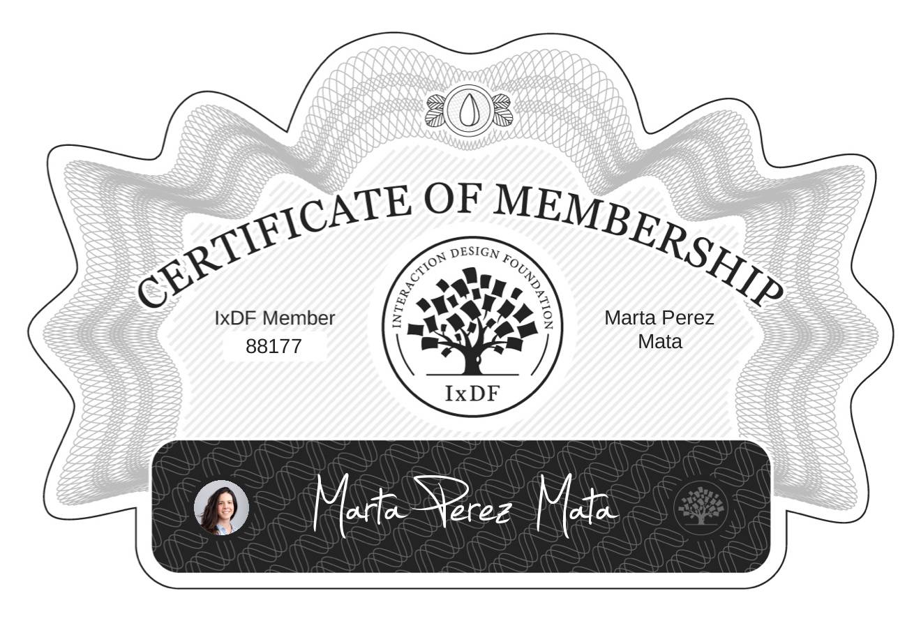 Certificate of Membership – Marta Perez Mata