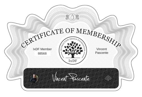 Certificate of Membership – Vincent Pascente