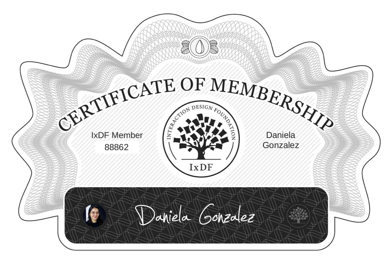 Certificate of Membership – Daniela Gonzalez