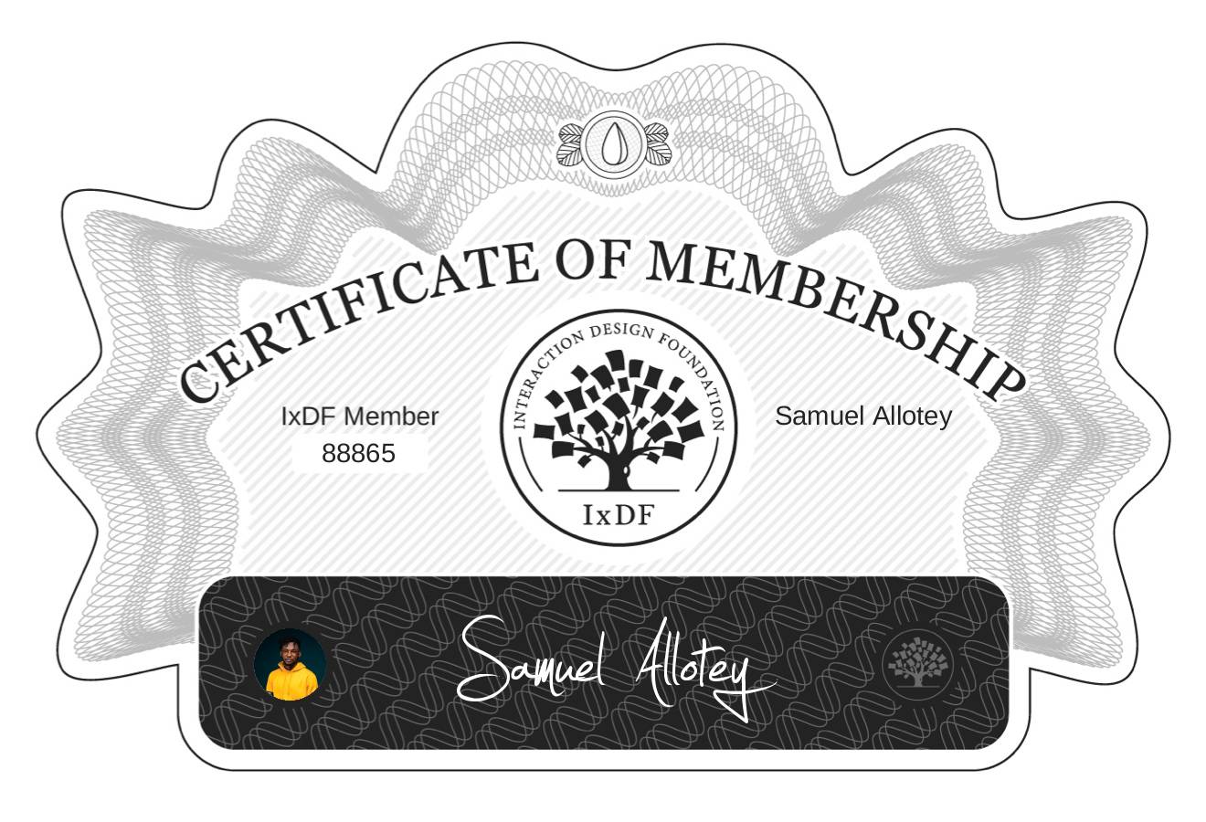 Certificate of Membership – Samuel Allotey